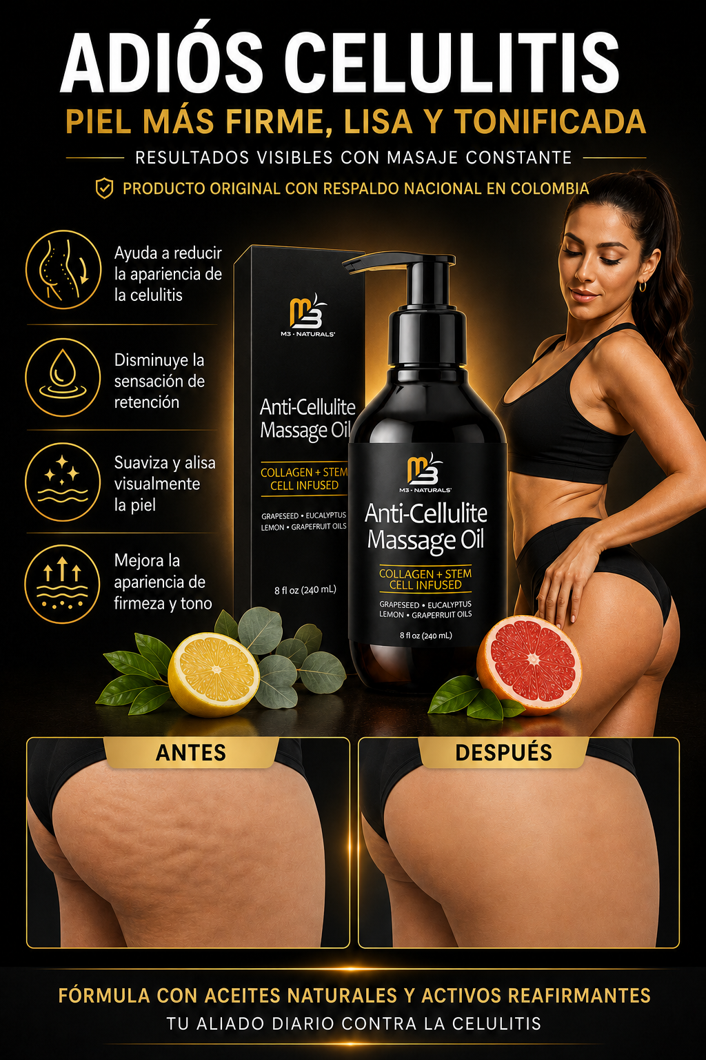 Anti-Cellulite Massage Oil de M3 Naturals