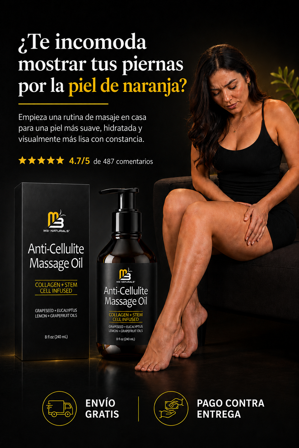 Anti-Cellulite Massage Oil de M3 Naturals